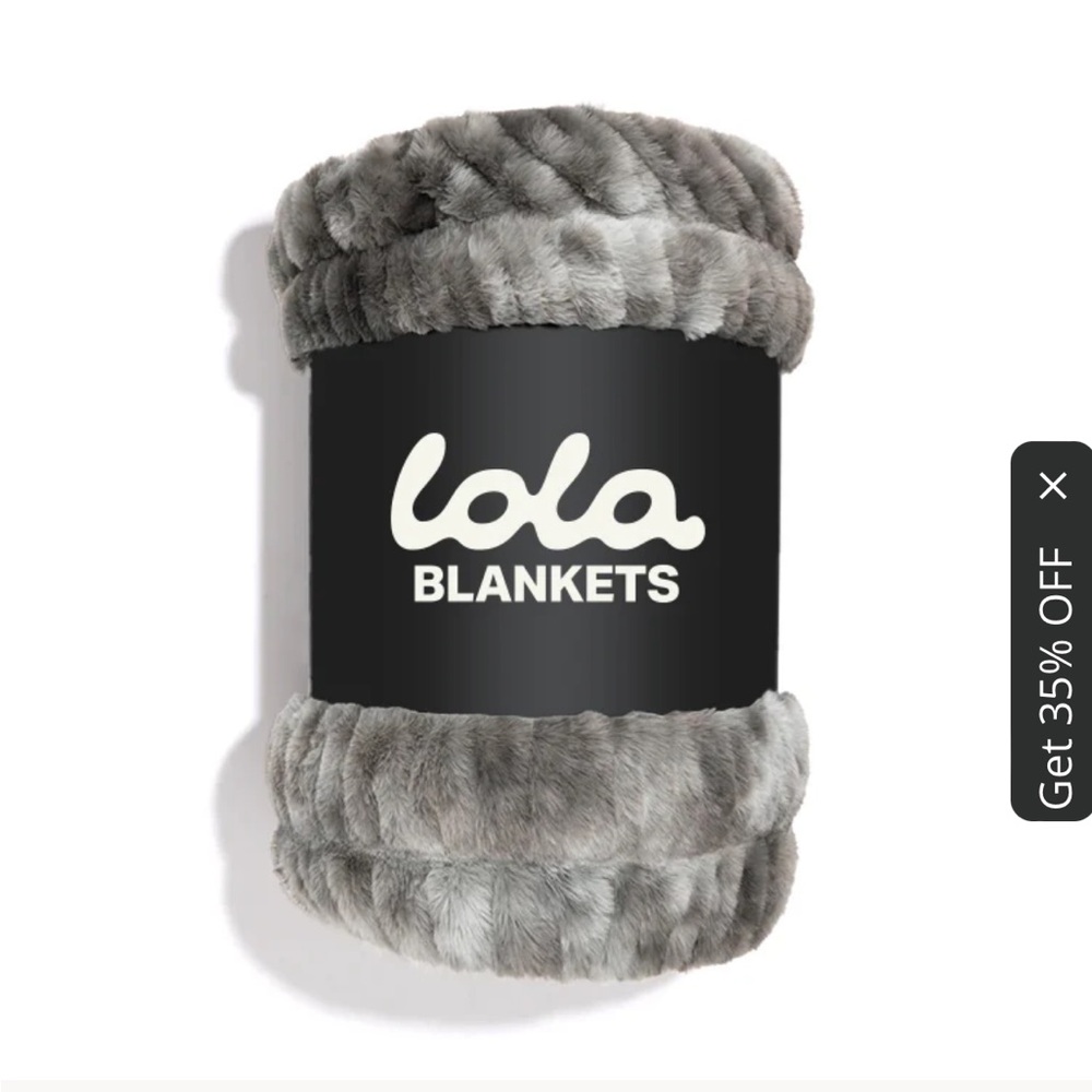 Lola Smoky Skies Large Plush Faux Fur Throw Blankey